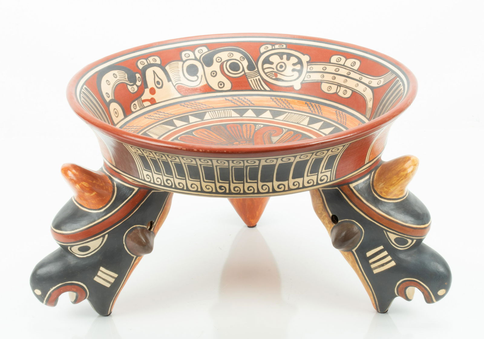 GREGORIO BRACAMONTE, FIGURAL POTTERY, H 7.5" DIA 13" (1 of 5)