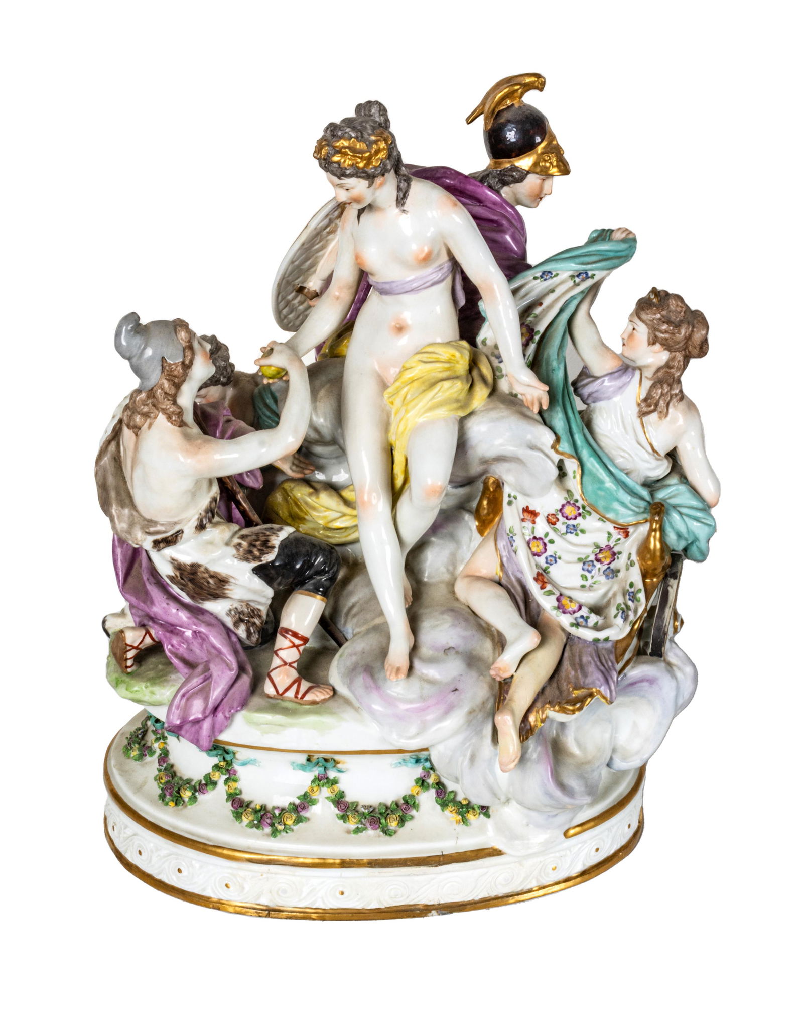 GERMAN PORCELAIN FIGURAL GROUP, 19TH.C. H 16.5", W 14", D 11" (1 of 9)