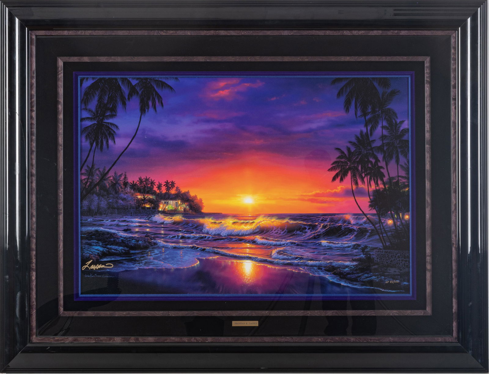 CHRISTIAN LASSEN (MAUI, HI, B. 1949) MIXED MEDIA ON CANVAS H 21" W 30" (1 of 5)