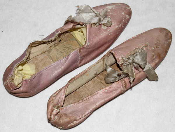 PHILLIPS & SON OF LONDON LEATHER SHOES, C. 1790: PHILLIPS & SON OF LONDON LEATHER SHOES, C. 1790, PAIR, L 9 1/2":Dyed pink leather shoes, with leather soles. Label within reads "Phillips & Son Boot & Shoe Makers No. 133 Fenchurch Street Opposite Ali