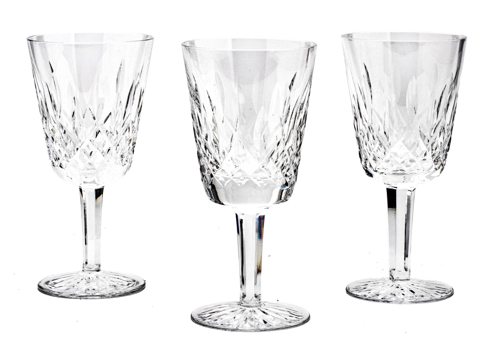 Waterford Lismore Hand Cut Crystal Goblets, Set of 8 H 7”: WATERFORD LISMORE HAND CUT CRYSTAL GOBLETS, SET OF 8 H 7" Signed. Made in Ireland.