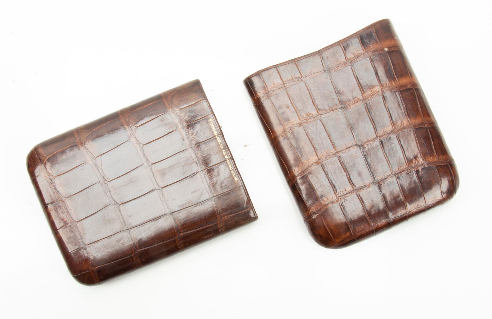 English Alligator Skin Cigar Case, H 6”, W 4”