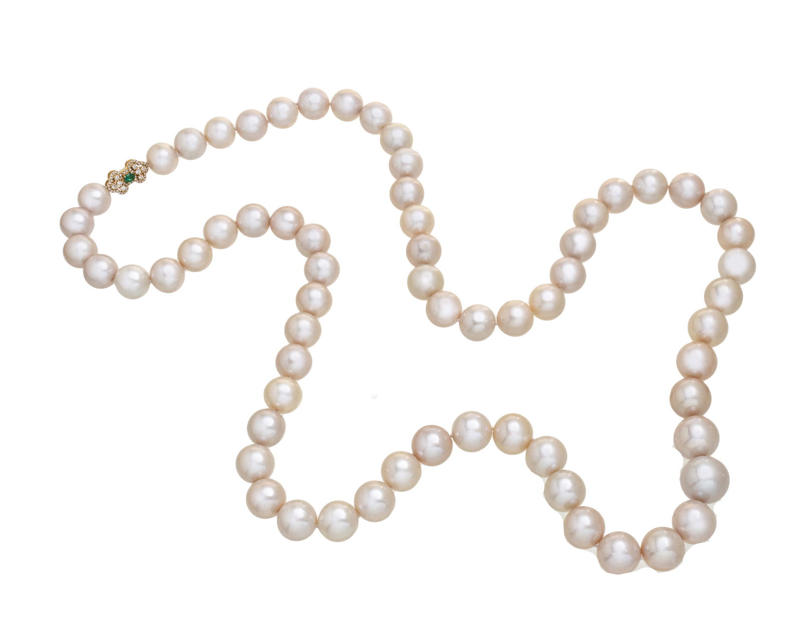 South Sea Pearl (11-15MM) 18KT Gold & Emerald Necklace, L 33”, T.W. 200 GR (1 of 3)