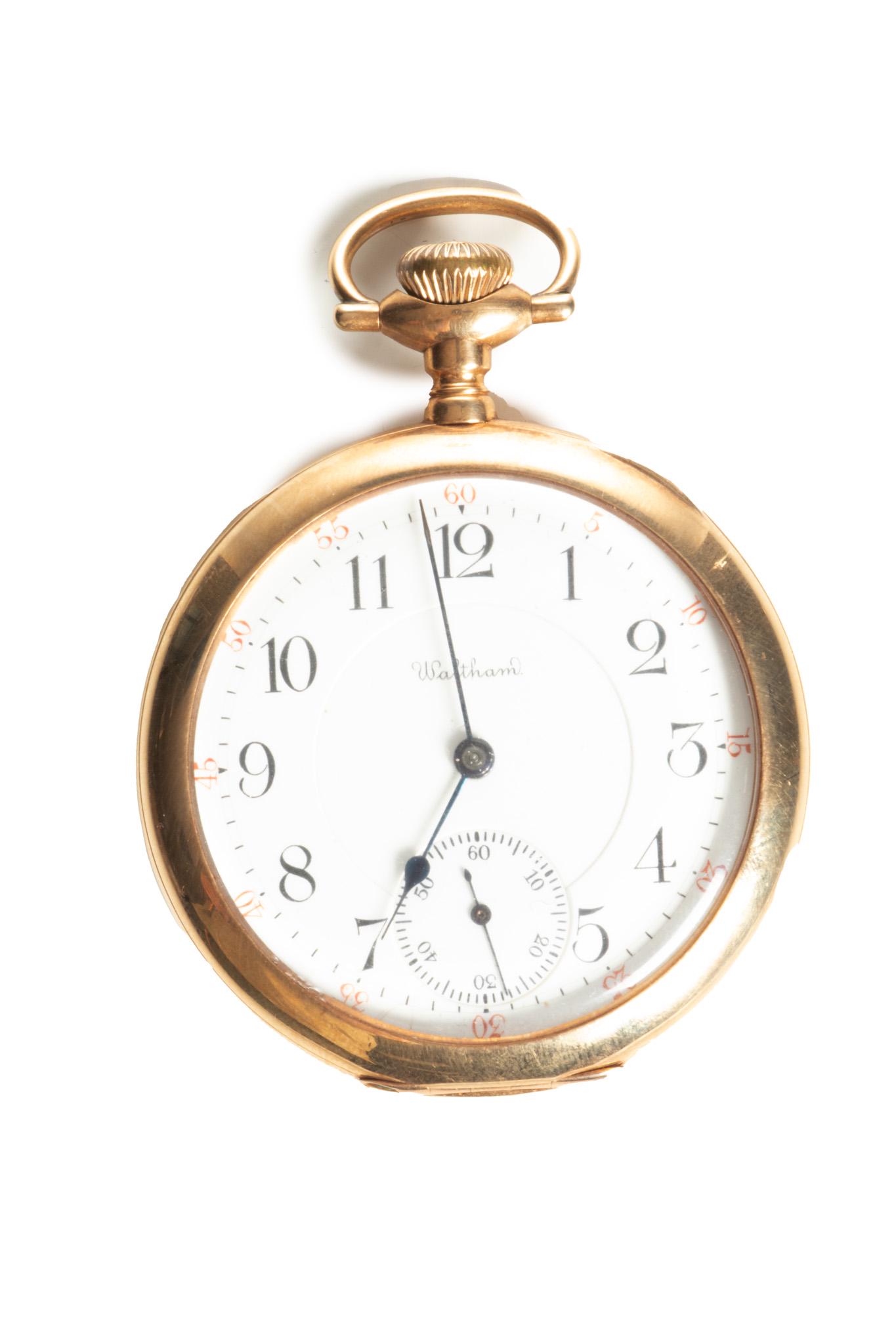 Waltham 14K Pocket Watch, Open Face C. 1920, Dia. 2’’ (1 of 6)