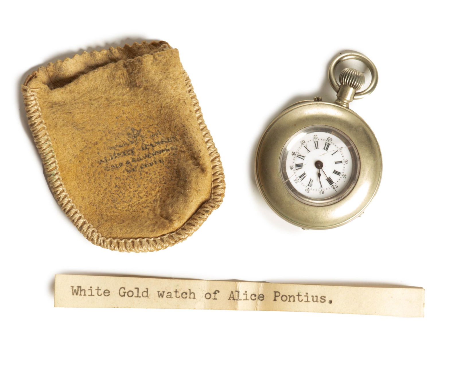 Lady’s White Gold Pocket Watch, Open Face C. 1900, Dia. 1.4’’ (1 of 4)