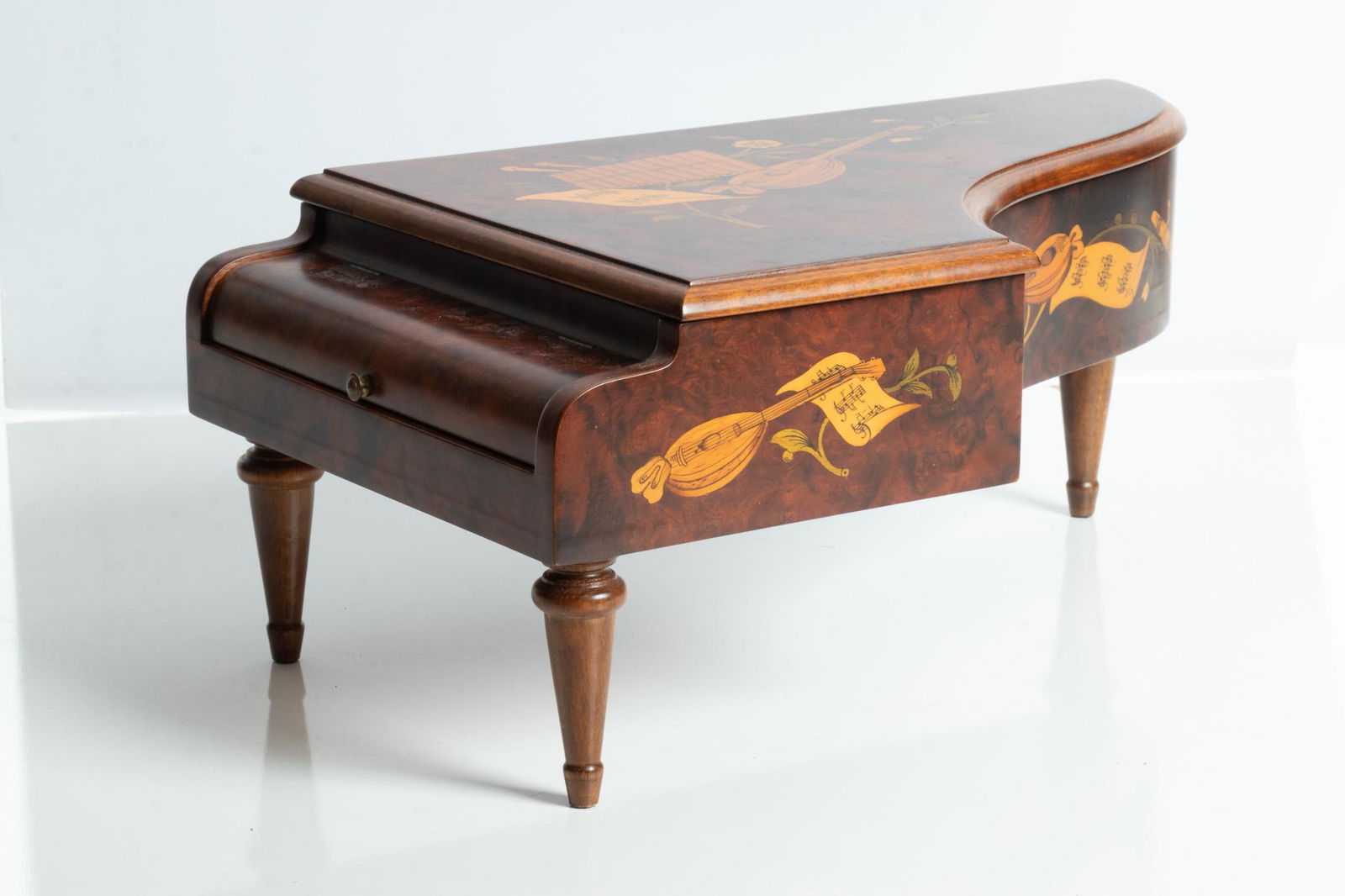 Reuge Swiss Music Box, Grand Piano Jewelry Box H 4 W 8 L 14 (1 of 9)