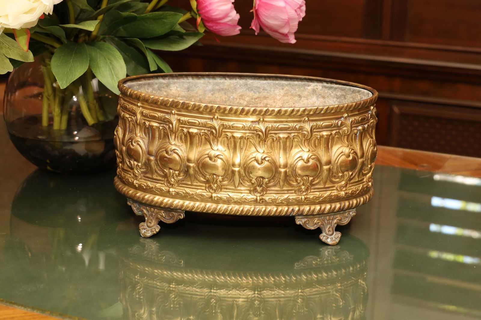 Brass Planter Box, H 6’’ L 12’’ (1 of 2)