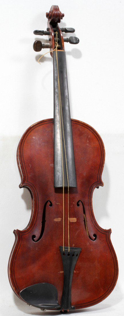 W. C. EHRNANY VIOLIN, 1904, ALBANY, NY: W. C. EHRNANY VIOLIN, 1904, ALBANY, NY:having a maple body with abstract designs on back;