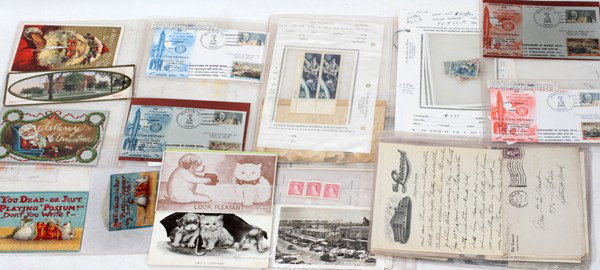 US 1ST DAY COVERS COLUMBIAN, ZEPPELIN, ROCKET: US 1ST DAY COVERS COLUMBIAN, ZEPPELIN, ROCKET, ADVERTISEMENT CARDS POST CARDS 1885-1938, 40:Scott #239, 237-230. No hinge, hinge, original gum, , unused, cancelled, gold leaf, sparkle- décor. Automob