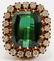 101085: 14KT GOLD, TOURMALINE & DIAMOND RING