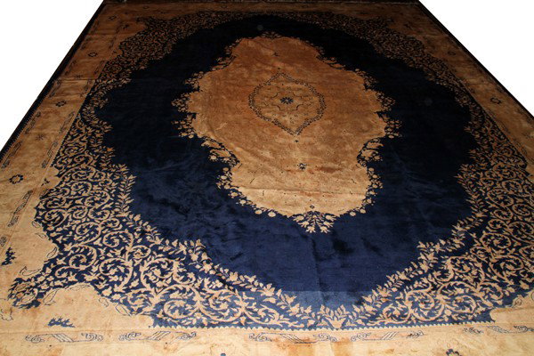 INDIAN AUBUSSON DESIGN CARPET, C. 1970-80, : INDIAN AUBUSSON DESIGN CARPET, C. 1970-80, 18' 0" X 15' 0":Finely woven.