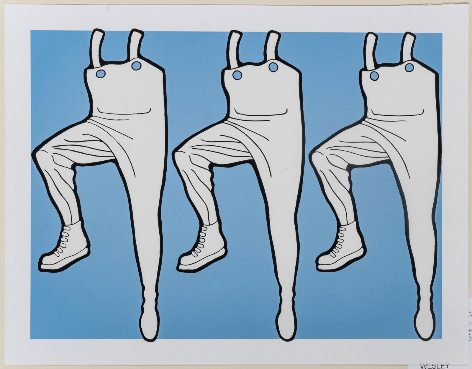 John Wesley (American, 1928-2022) Screenprint In Colors, On Wove Paper, C. 1971, Whats Going On In: John Wesley (American, 1928-2022) Screenprint In Colors, On Wove Paper, C. 1971, Whats Going On In The Halls, H 12'' W 16'' From the edition of 2850. Unframed. Provenance: Ferdinand Roten Galleries, B