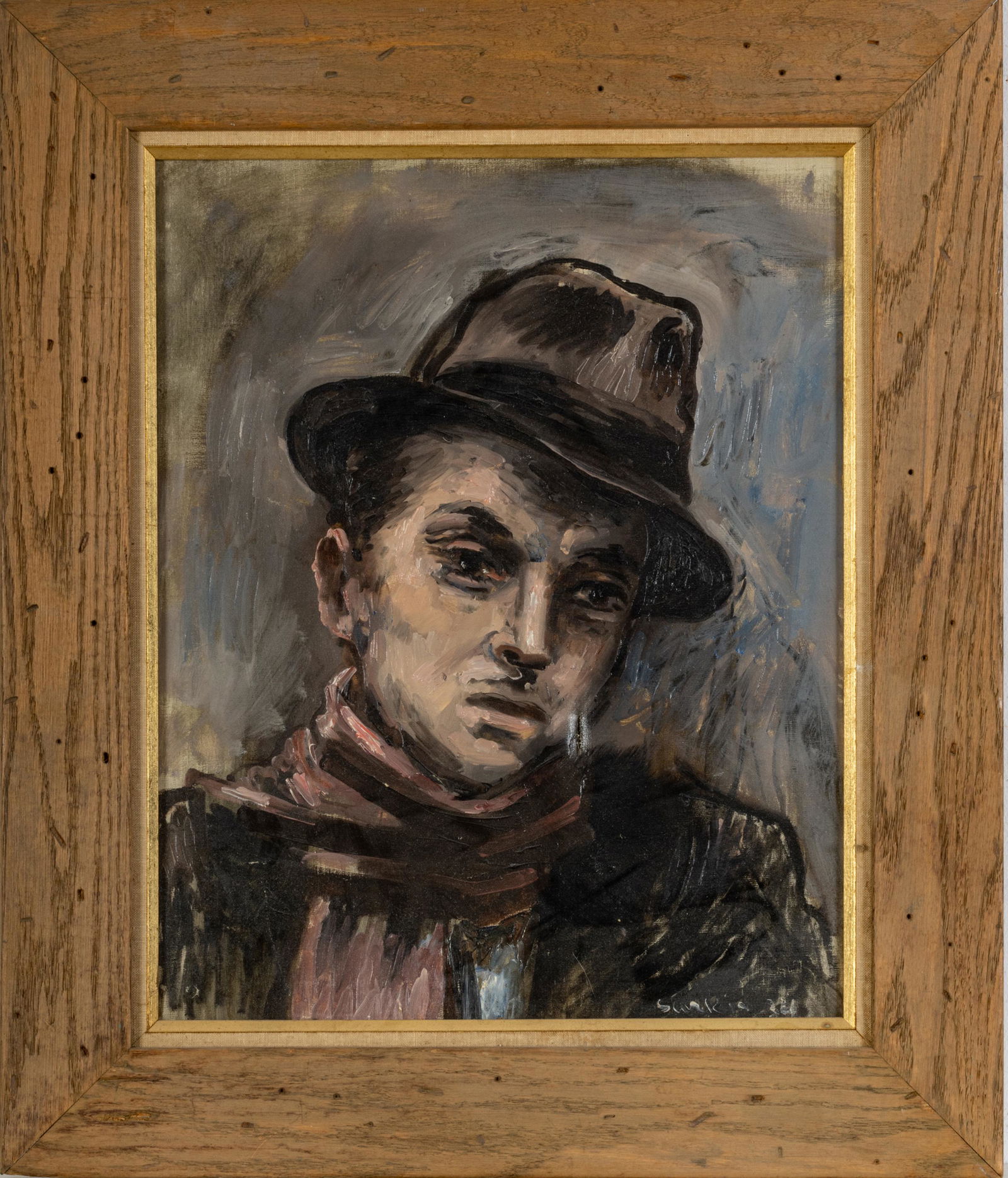 Sarkis Sarkisian (American, 1909-1977) Oil On Canvas,  1934, Portrait Of A Man, H 20'' W 16'' (1 of 6)