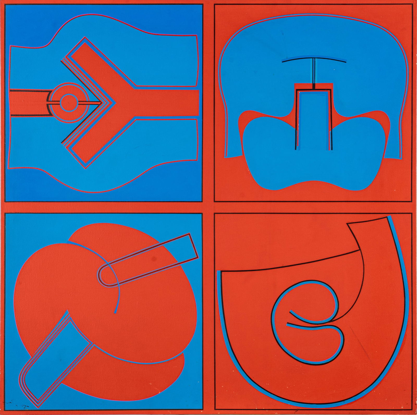 Takeshi Kawashima (Japanese, 1930) Acrylic On Canvas, C. 1968, New York 488, H 49'' W 49'' (1 of 3)