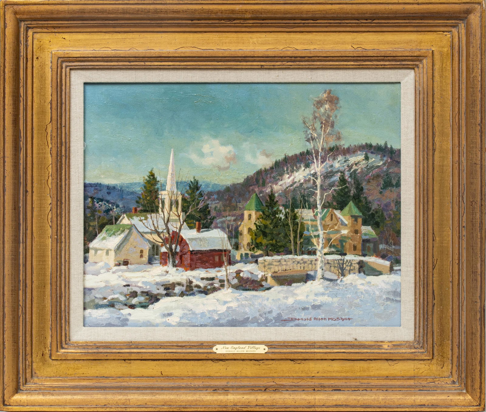 Donald Allen Mosher (American, 1945-2014) Oil On Canvas,  1990, Jackson, New Hampshire, H 14'' W (1 of 7)