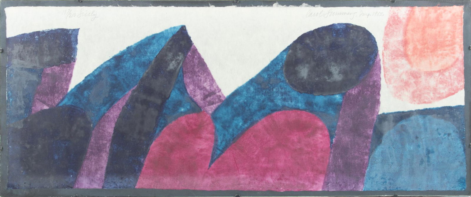 Carol Summers (American, 1925-2016) Woodcut In Colors On Handmade Paper, 1962 Sicily, H 14.5'' W (1 of 3)