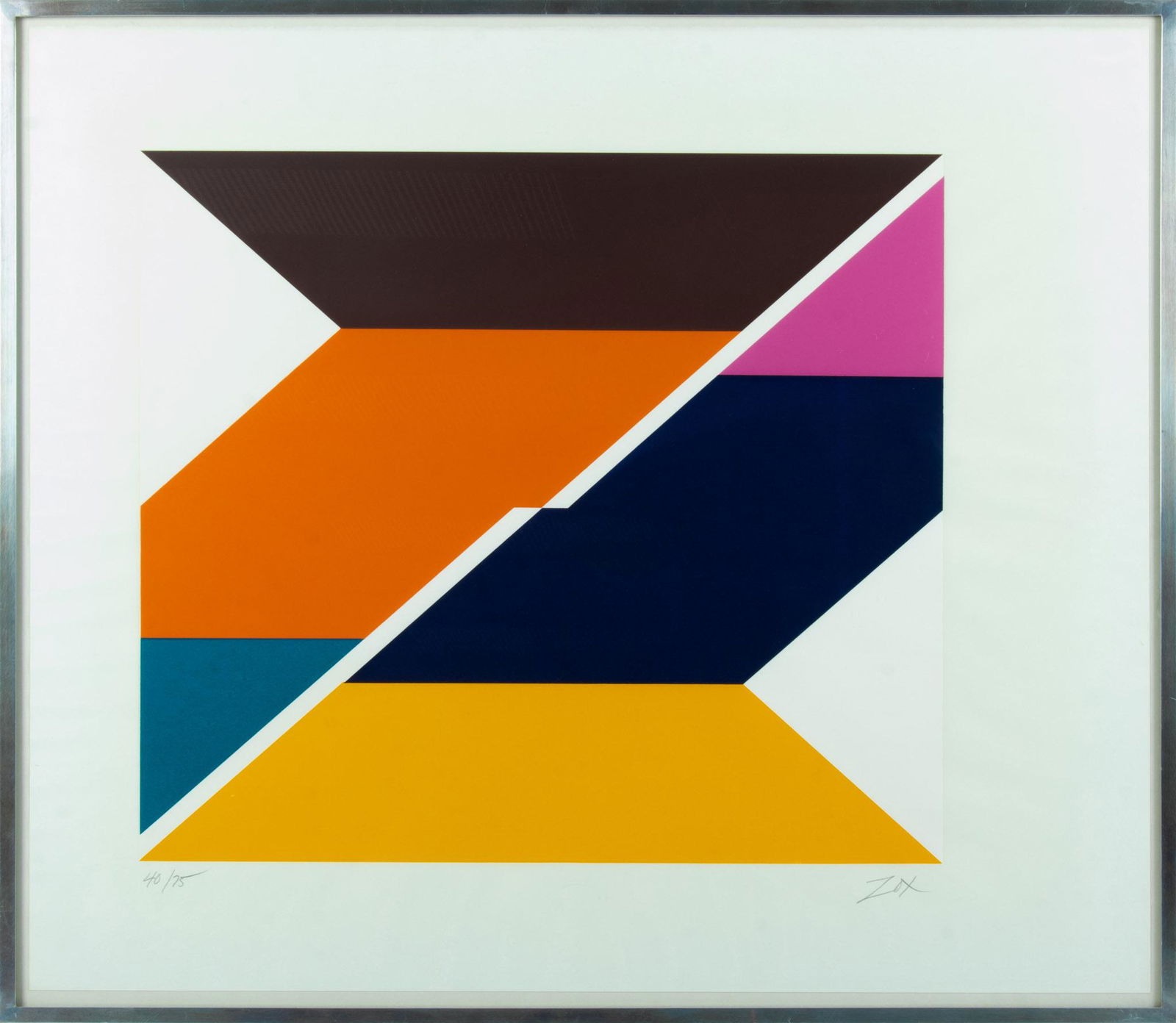 Larry Zox (American, 1936-2006) Serigraph In Colors On Wove Paper, Untitled (Geometric Abstract), H (1 of 3)