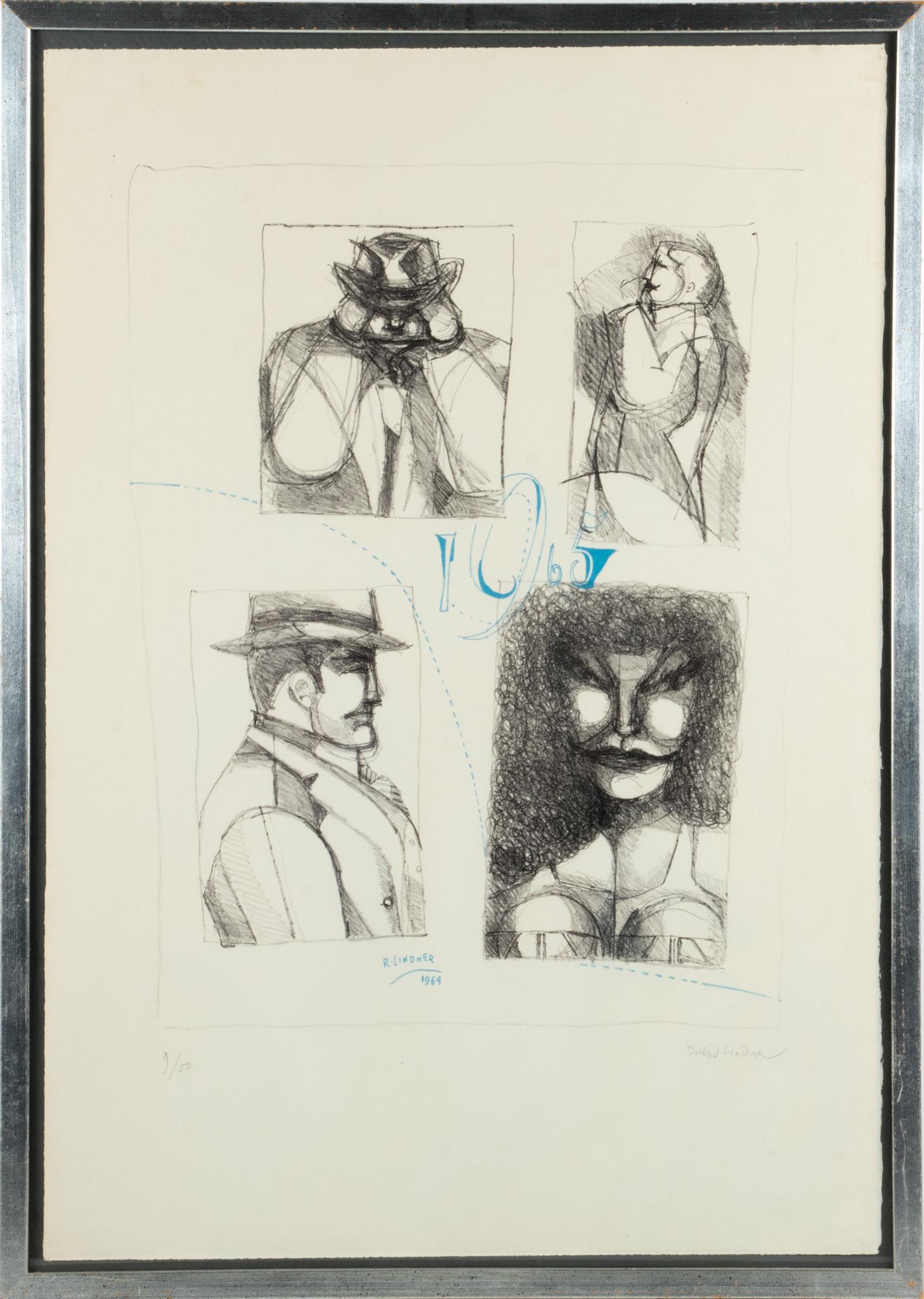 Richard Lindner (American, 1901-1978) Lithograph In Colors On Wove Paper  1964, Salute, H 29.5'' W (1 of 5)
