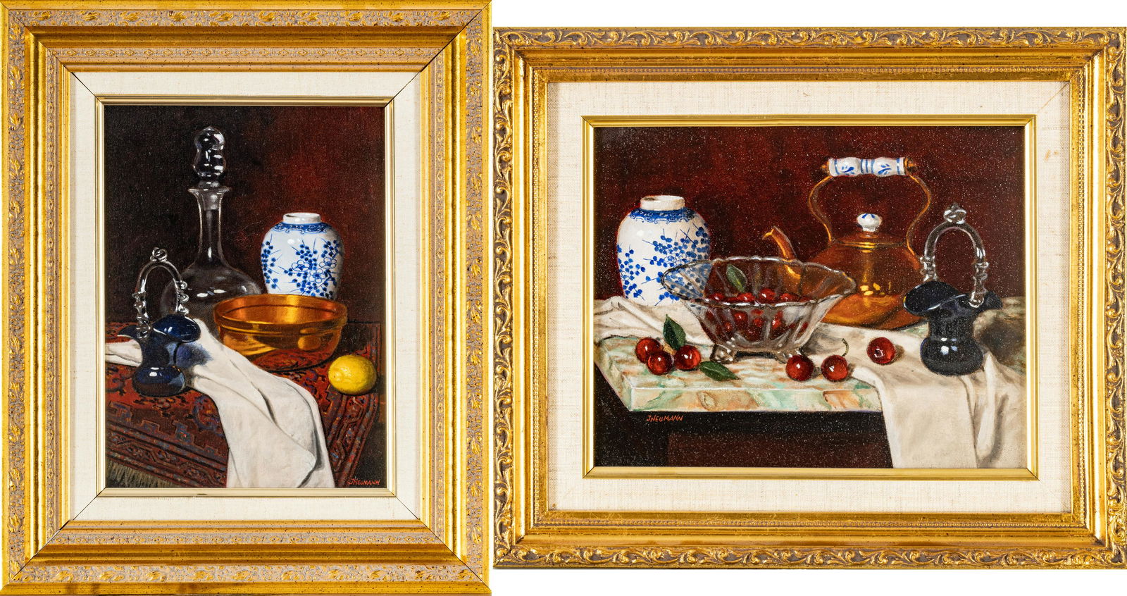 John Neumann (American 20th Century) Oil On Canvas, Trompe L'oeil Still Life, Pair H 12'' W 9'' (1 of 5)