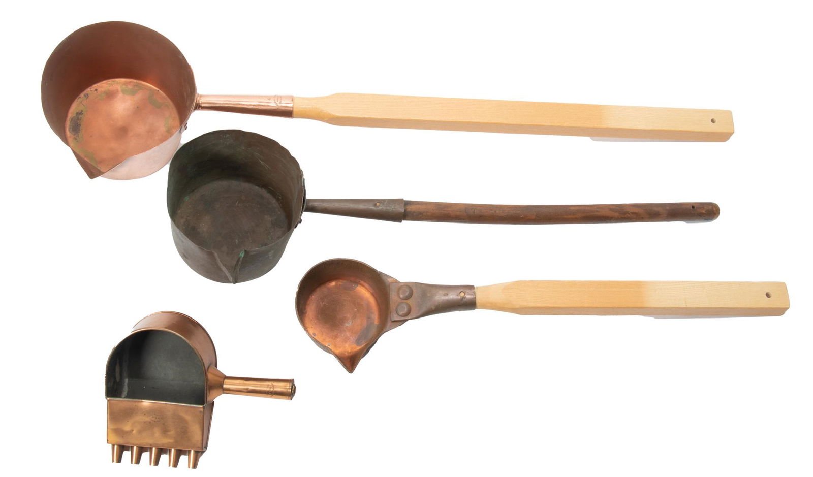 Thomas Mills & Co. Copper Candy Pouring Pots, W 12'' L 48'' 4 pcs (1 of 3)