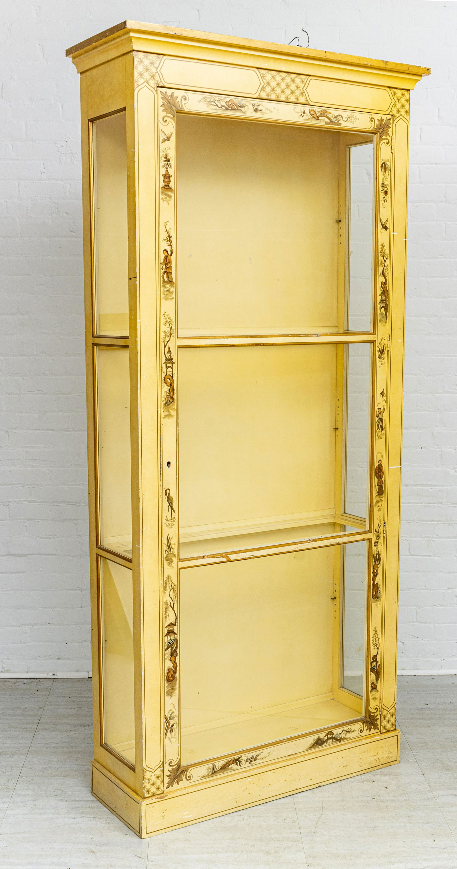 Chinoiserie Style Painted Wood Display Cabinet H 91'' W 42'' Depth 14'' (1 of 5)
