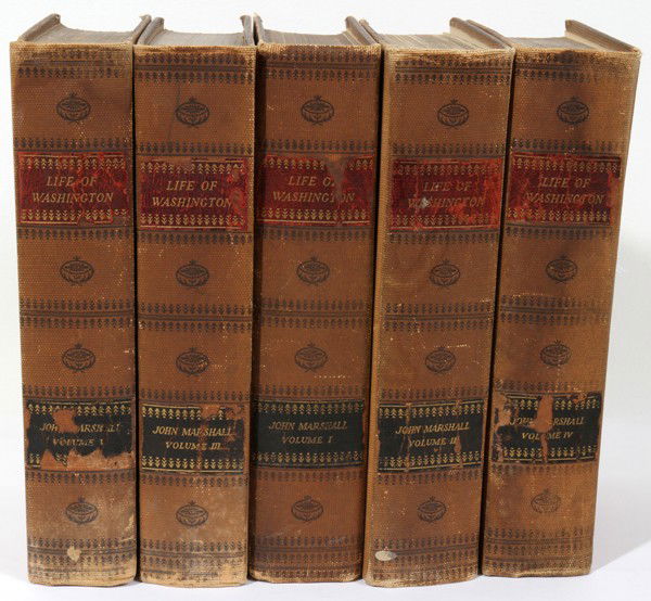 THE LIFE OF GEORGE WASHINGTON, 1925, 5 VOLUMES: THE LIFE OF GEORGE WASHINGTON, 1925, FIVE VOLUMES:"The Life Of Washington, Published: New York Wm H. Wise & Co. By John Marshall Vols. I-V;