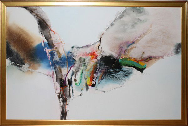 CHUANG CHE, ACRYLIC ON CANVAS, ABSTRACT: CHUANG CHE, ACRYLIC ON CANVAS, ABSTRACT, 49 1/2" X 75": CHINESE B. 1934:Signed lower right, 1985; framed.
