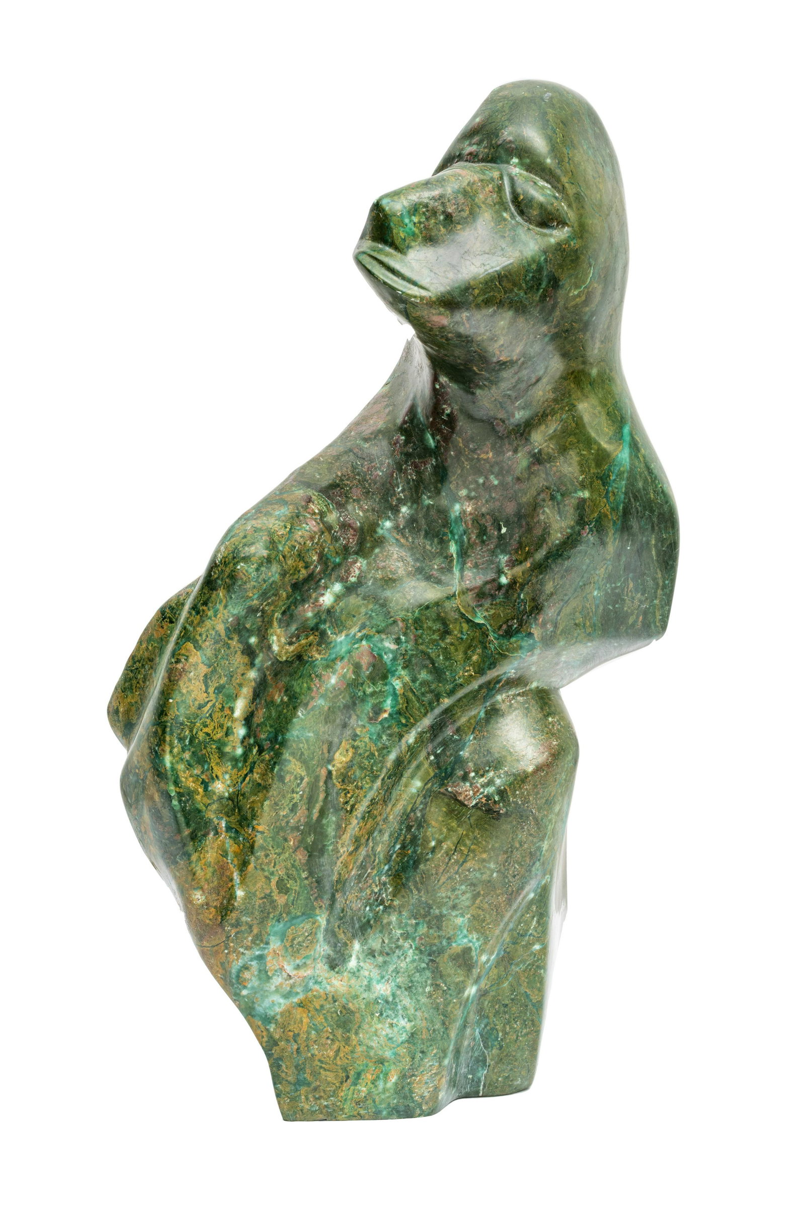 Nunavut, Canada,  Serpentine Seal Sculpture, Signed  2000, H 16'' W 9'' (1 of 8)