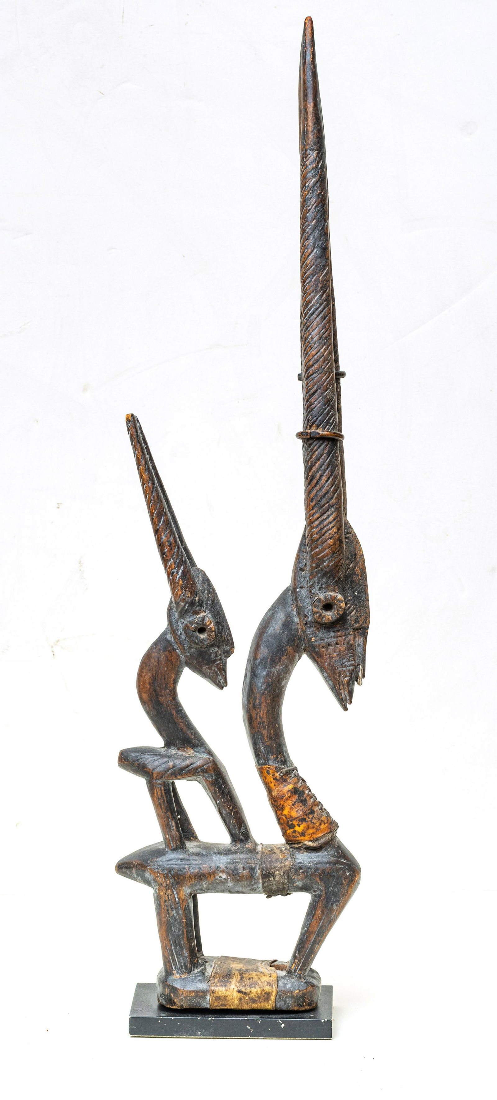 African Bambara Chi Wara Carved Wood Antelope Sculpture, H 23.75'' W 3.25'' Depth 6'' (1 of 4)