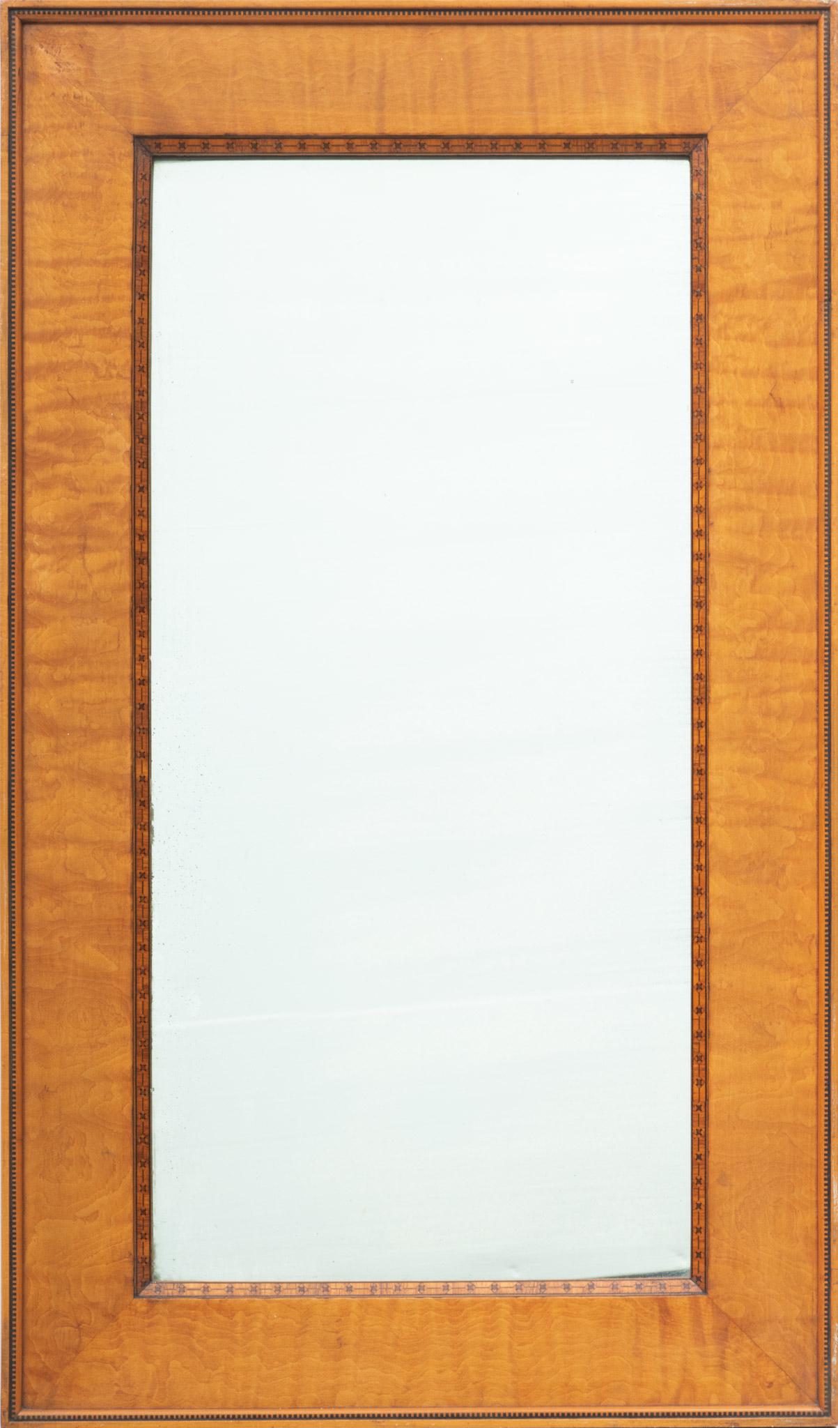 English Regency Birdseye Maple Wall Mirror C. 19th C., H 29.5'' W 17.25'' (1 of 2)