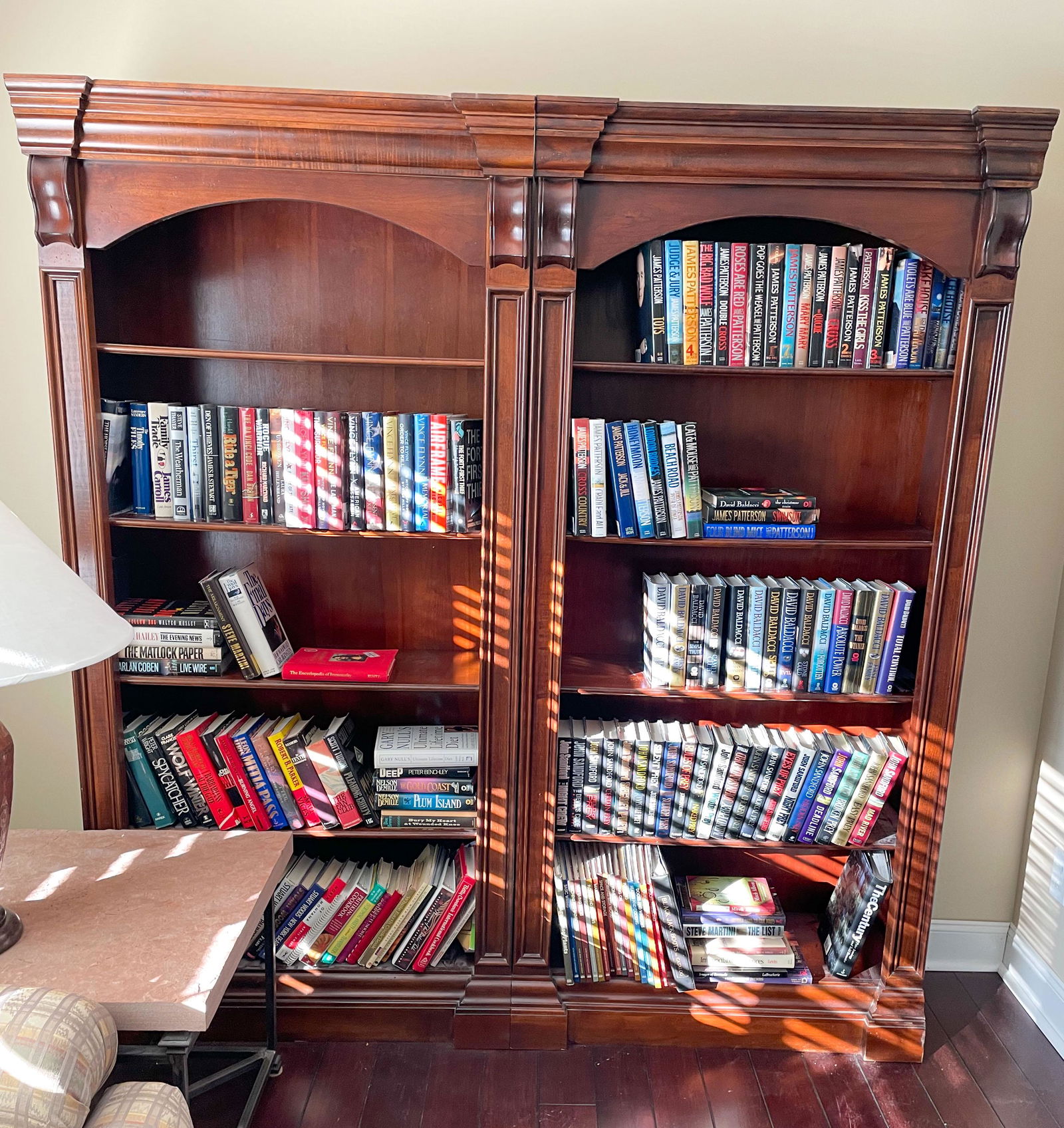 Mahogany Open Front Bookcases, Two  H 90'' W 39'' Depth 16'' 2 pcs (1 of 1)