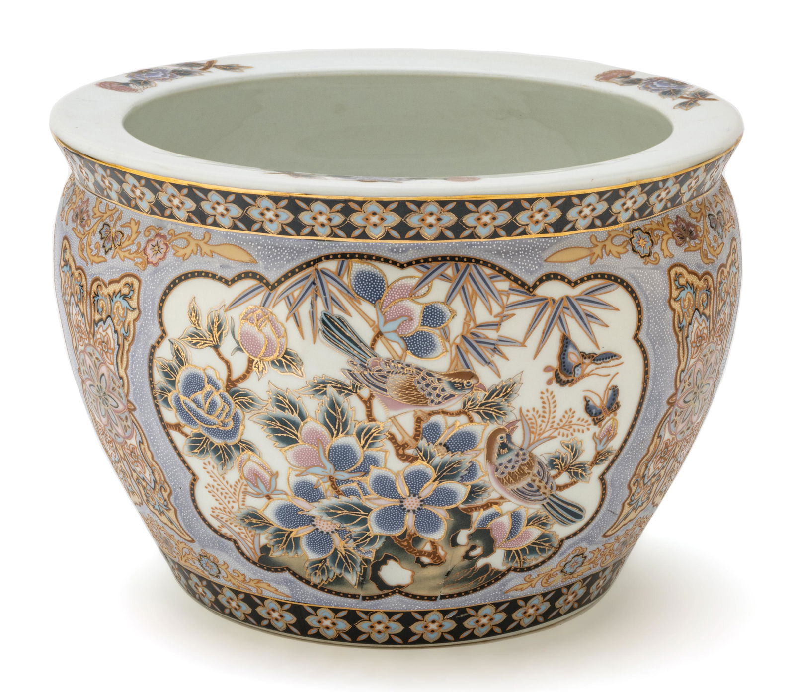 Chinese  Porcelain Jardinere Planter H 10'' Dia. 15'' (1 of 6)