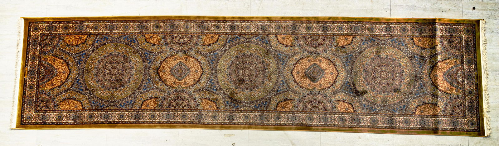 Turkish Bamboo Silk Runner, W 2' 6'' L 9' 9'' (1 of 2)