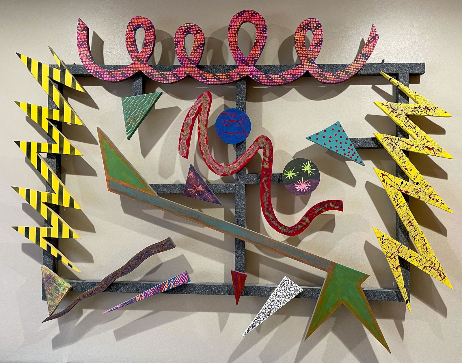 Decorative Wood And Paint Wall Piece.  H 50'' W 68'' (1 of 1)