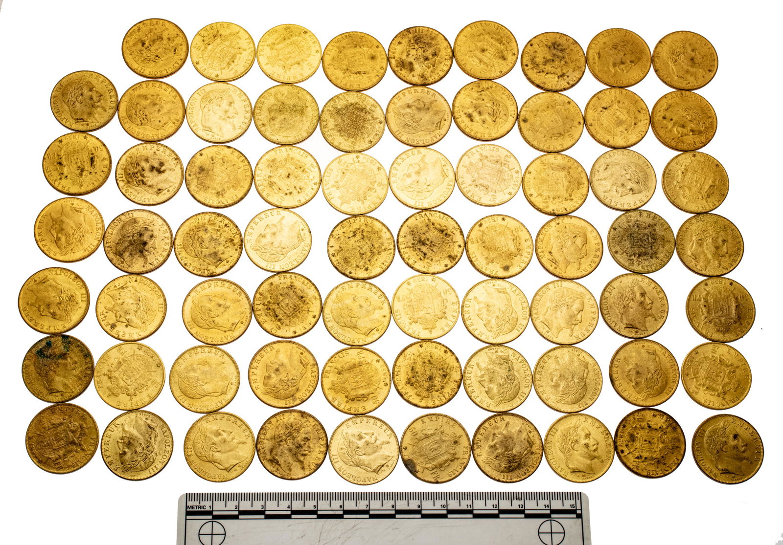 Napoleon Iii 50 French Franc Replica Coins Lot Of 69 (1 of 2)