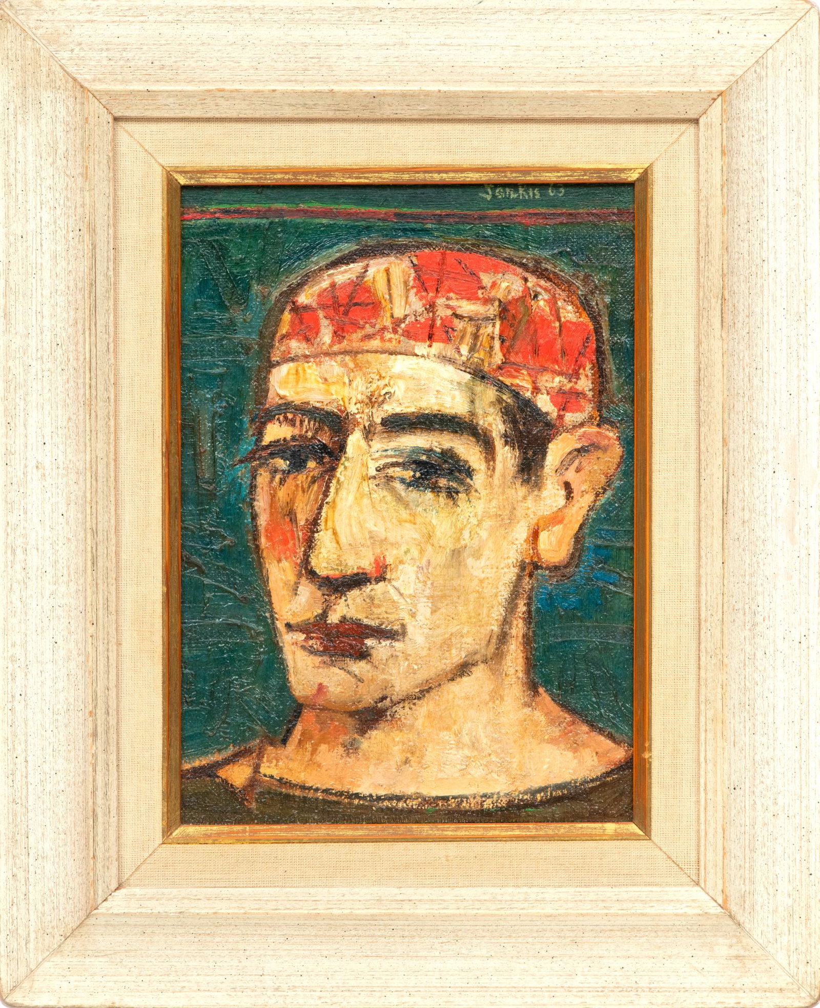 Sarkis Sarkisian (American, 1909-1977) Oil On Masonite, 1963, Acrobat, H 10.5'' W 7.75'': Sarkis Sarkisian (American, 1909-1977) Oil On Masonite, 1963, Acrobat, H 10.5'' W 7.75'' Signed and dated upper right. Frame Measurements H 16.25" W 13.25"