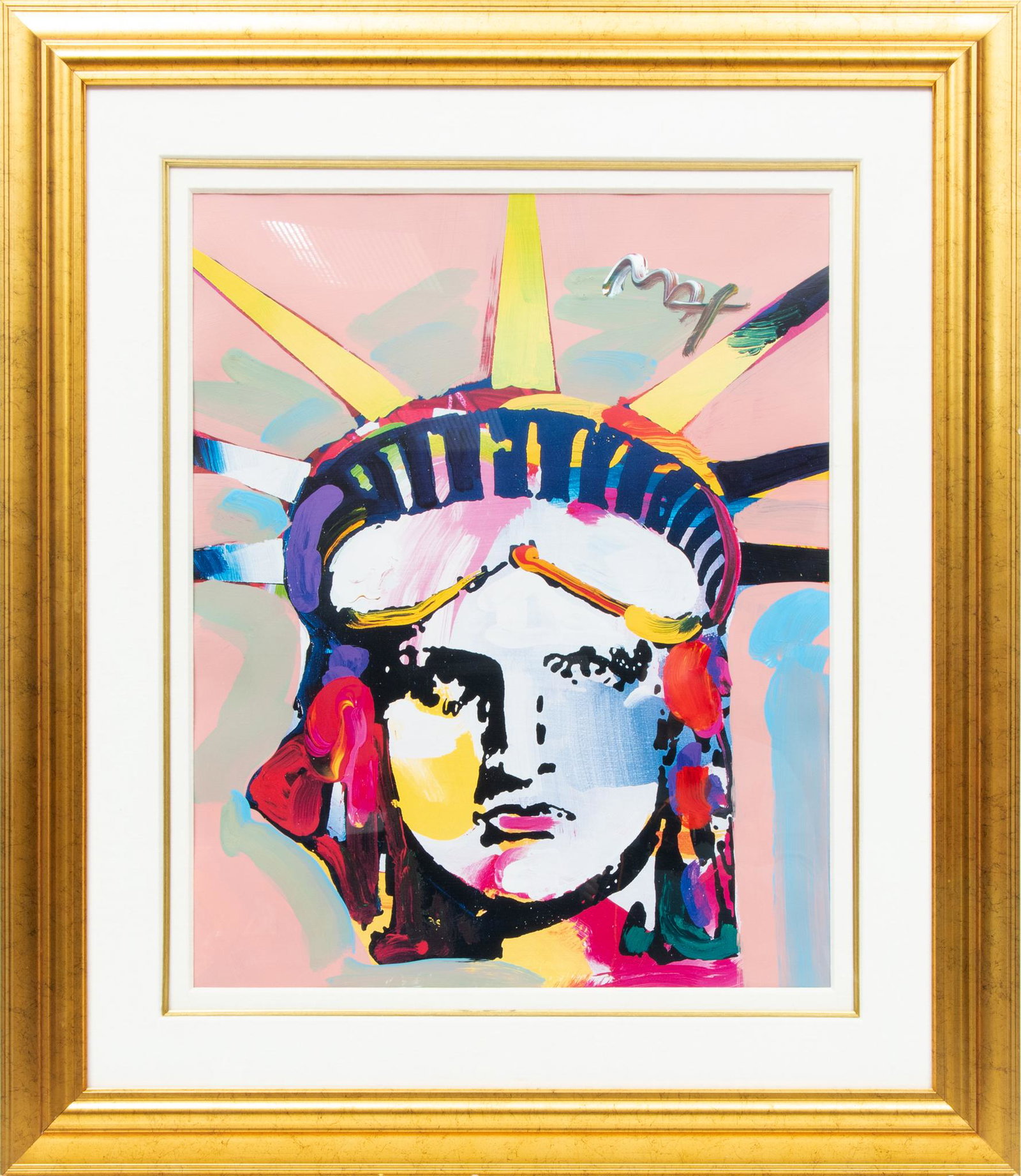 Peter Max (American, B. 1937) Acrylic Embellished Offset Lithograph On Paper, Delta, H 29'' W 23'': Peter Max (American, B. 1937) Acrylic Embellished Offset Lithograph On Paper, Delta, H 29'' W 23'' An acrylic embellished offset lithograph on paper titled "Delta" by Peter Max. Frame measures H 43" x