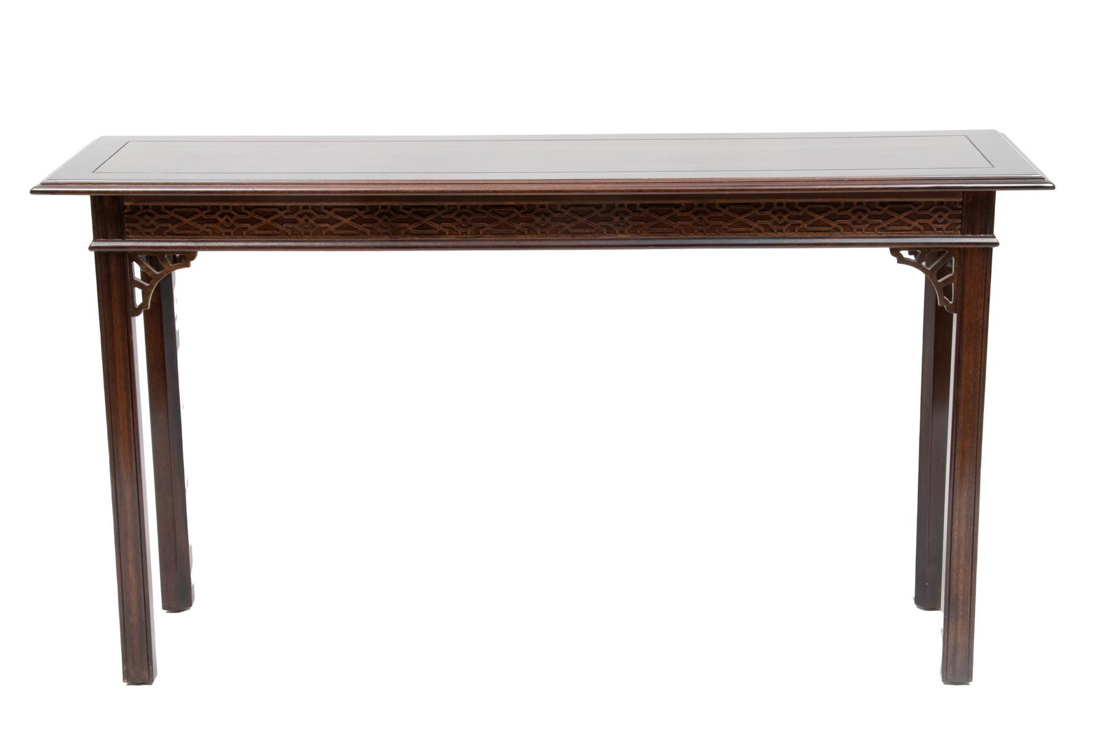 Chippendale Style Carved Mahogany Console Table H 28'' W 52'' Depth 15'': Chippendale Style Carved Mahogany Console Table H 28'' W 52'' Depth 15'' A Chippendale style carved mahogany console table.