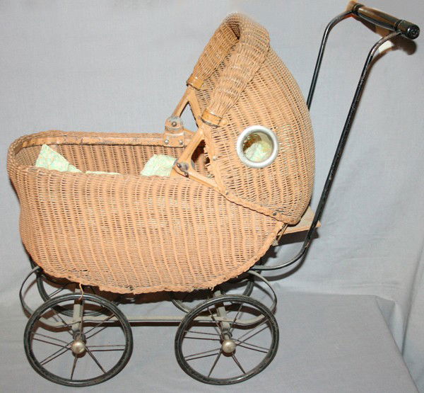 120461 WICKER BABY DOLL STROLLER, CIRCA 1930 Dec 09, 2011