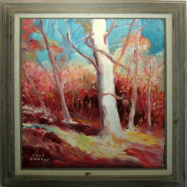 KARL LARSEN, OIL ON CANVAS, 20" X 24": KARL LARSEN, OIL ON CANVAS, 20" X 24", FOREST LANDSCAPE:Signed lower left.