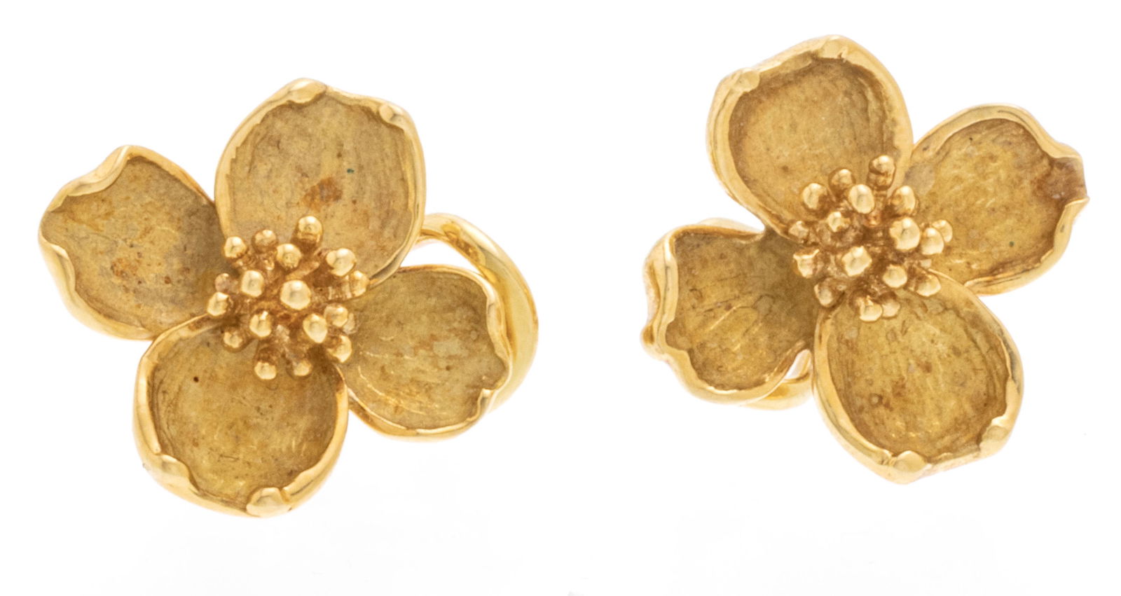 Tiffany & Co. 18kt Yellow Gold Earrings, Flower Form, Dia. 0.75'' 10g (1 of 3)