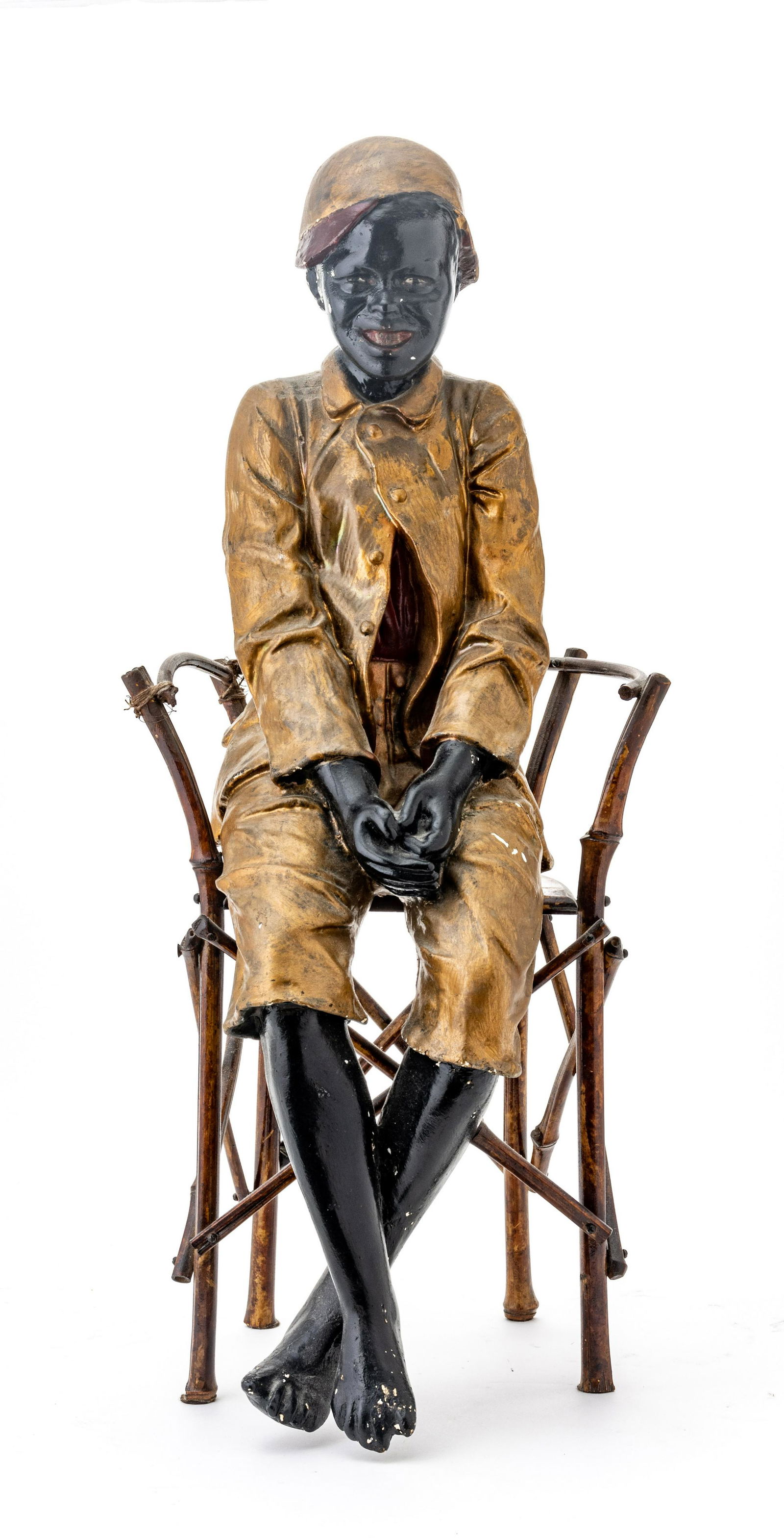 Vienna, After Goldscheider Polychromed Seated Boy H 22.5'' W 9.5'' Depth 10'' (1 of 5)