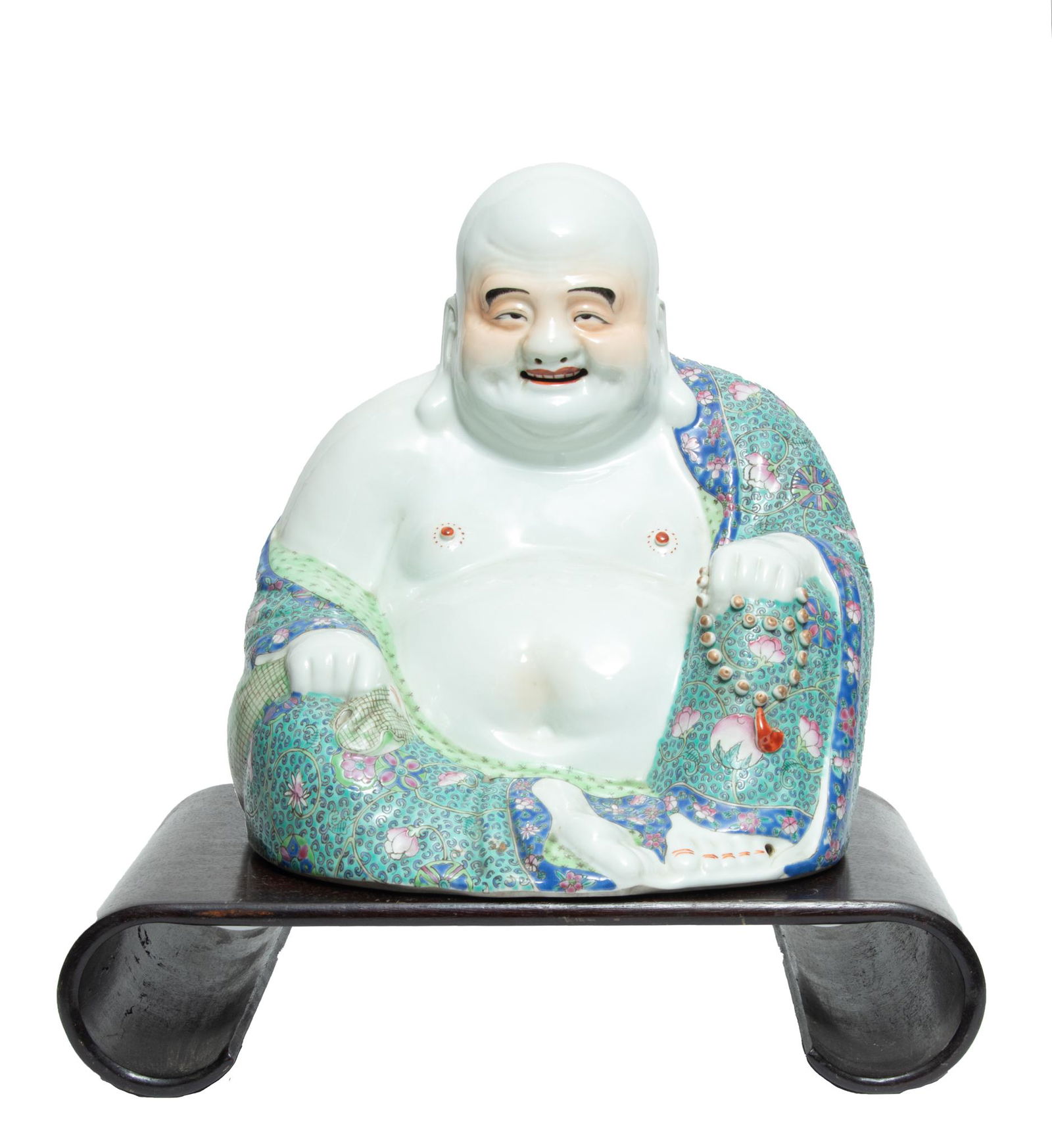Chinese Signed Porcelain Buddha C. 19th.c., H 15'' (1 of 5)