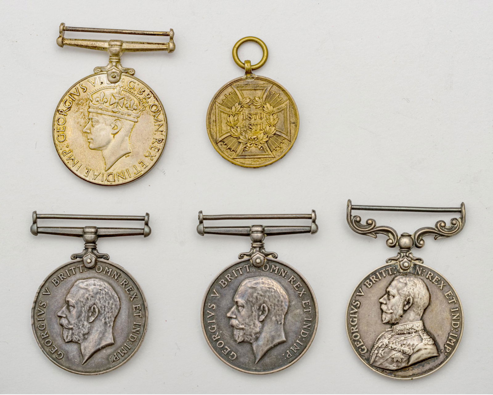 Military Medals, Franco-Prussian War, WWI And WWII, Five Pieces (1 of 3)