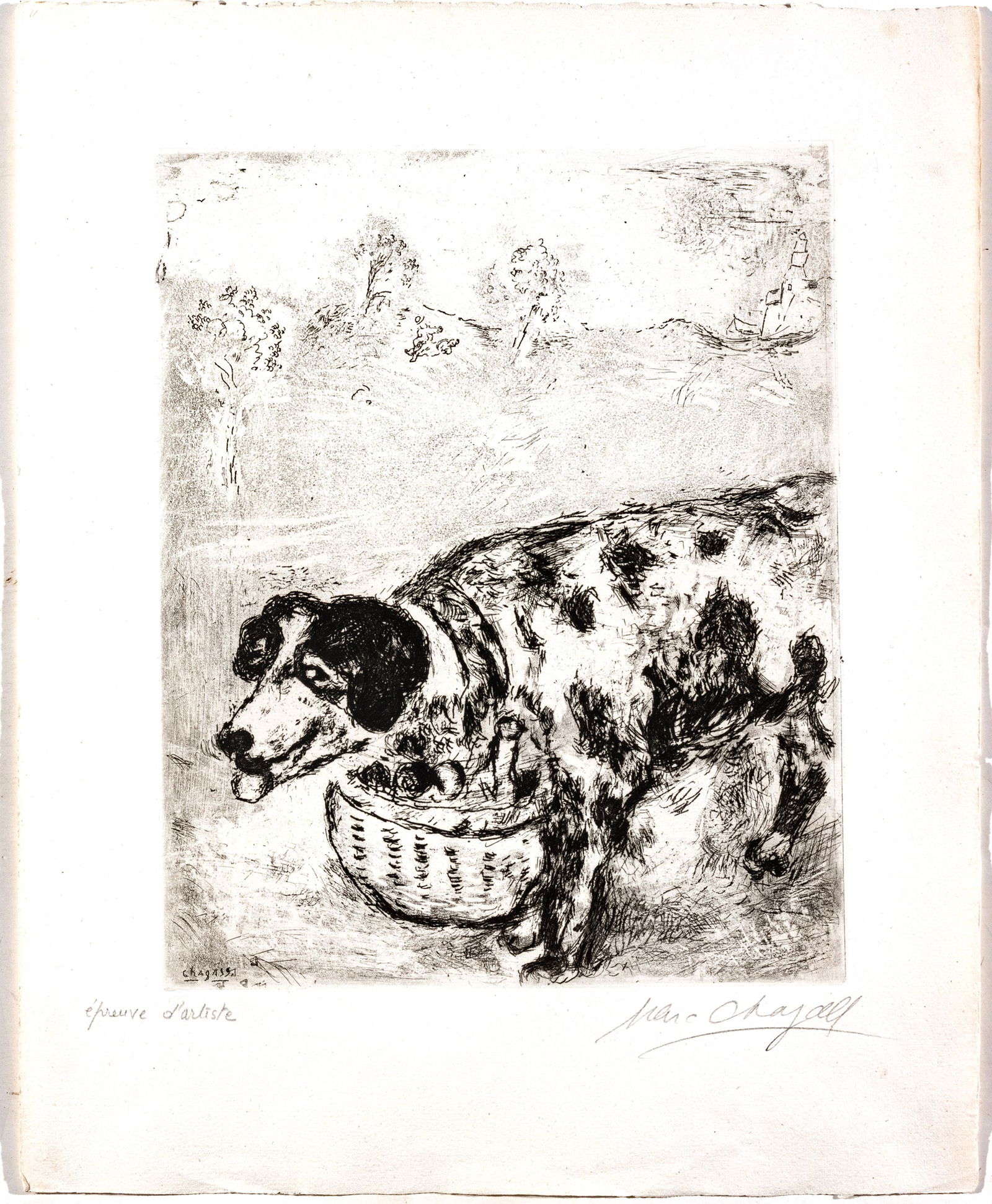 Marc Chagall (French/Russian, 1887-1985), Etching On Montval Laid Paper, With Watermark, 1927-30, (1 of 5)