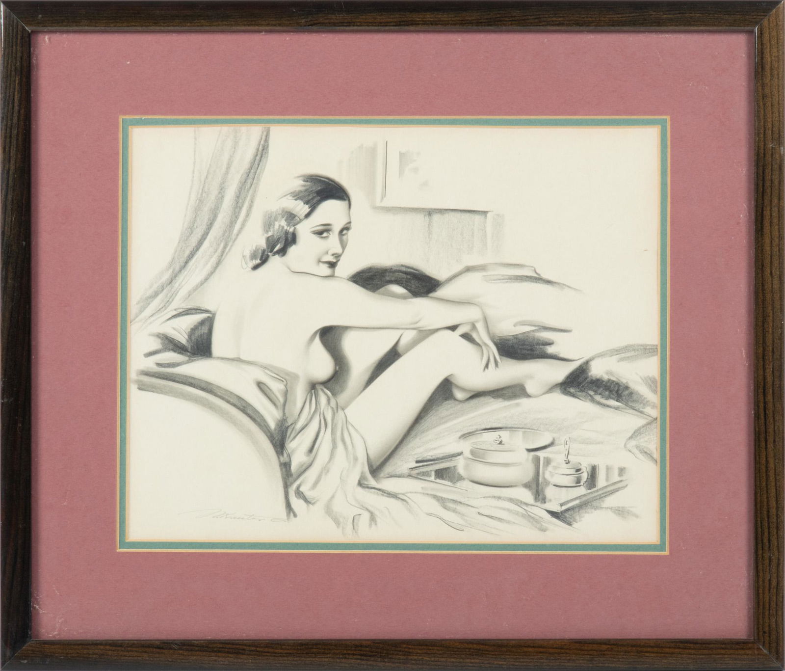 Warner Kreuter, 1899-86, Charcoal On Paper, H 7.25'' W 9.25'' (1 of 4)