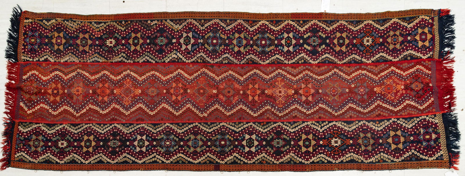 Russian Kilim Wool Rug, Early 20th C., W 4' L 11' 6'' (1 of 2)