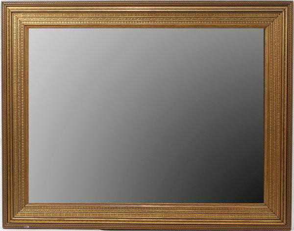 STANFORD WHITE FRAME, WITH MIRROR, H 25", W 34": STANFORD WHITE FRAME, WITH MIRROR, H 25", W 34":
