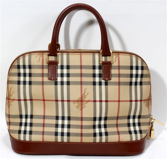 BURBERRY VINYL AND LEATHER CASE: BURBERRY VINYL AND LEATHER CASE:Has a zipper.
