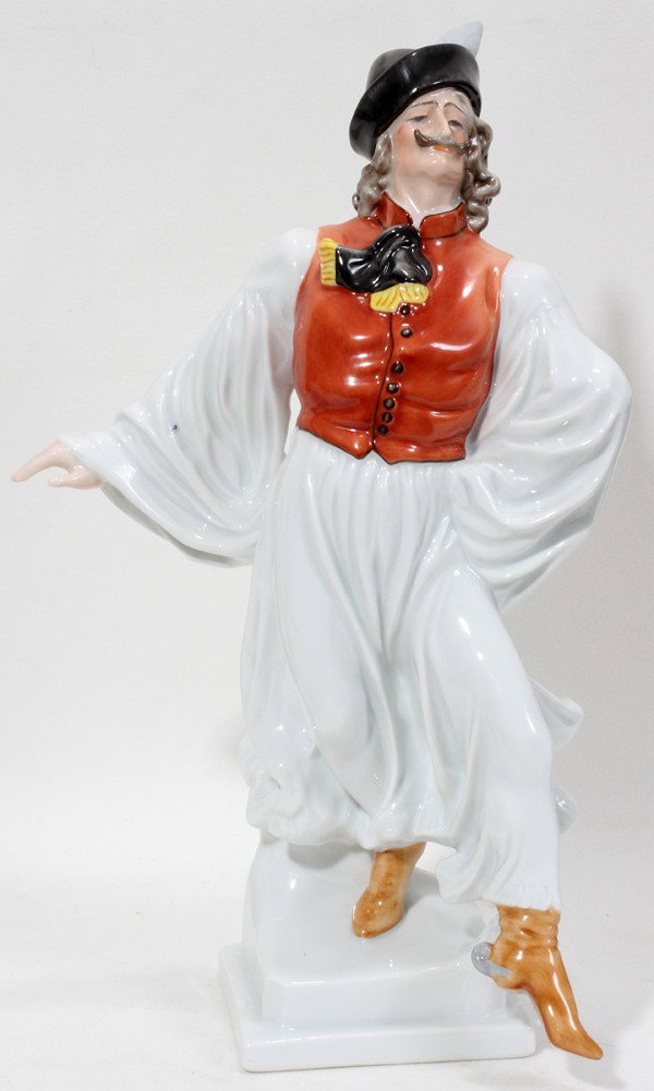 HEREND PORCELAIN MALE FOLK DANCER, H 11": HEREND PORCELAIN MALE FOLK DANCER, H 11":From the Estate of Mary Grace Pribanyec, Lincoln pa From the Estate of Mary Grace Pribanyec, Lincoln Park, Mi.